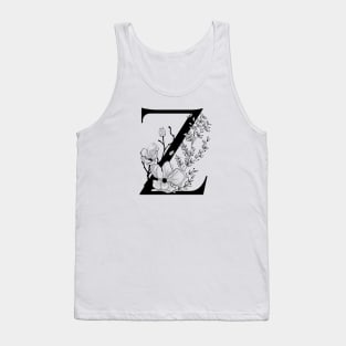 Letter Z Monogram - Floral Initial Tank Top